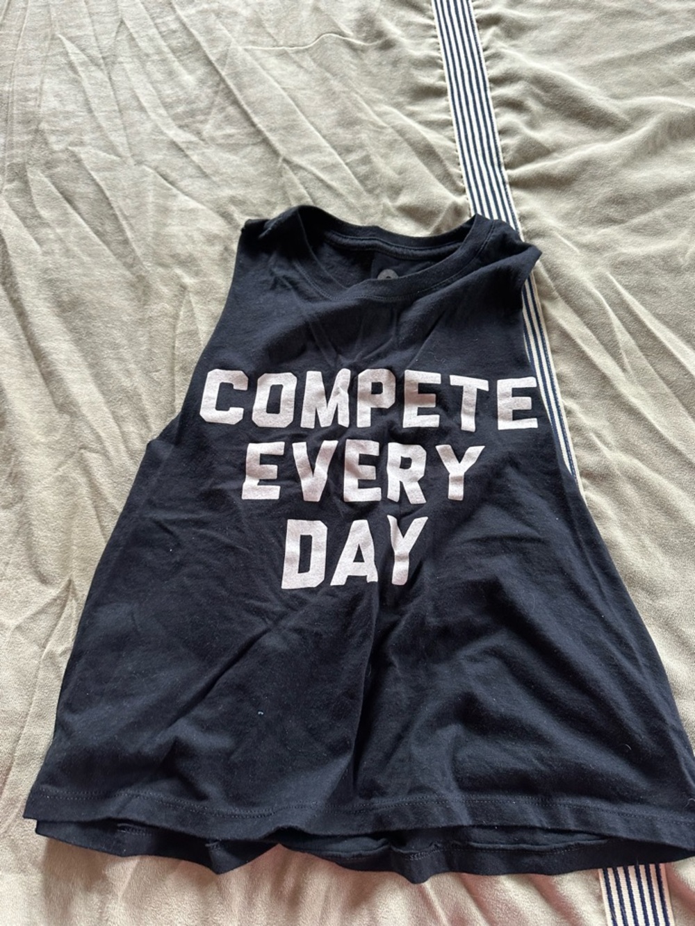 Rogue Black Tank Top with White 'Compete Every Day' Graphic